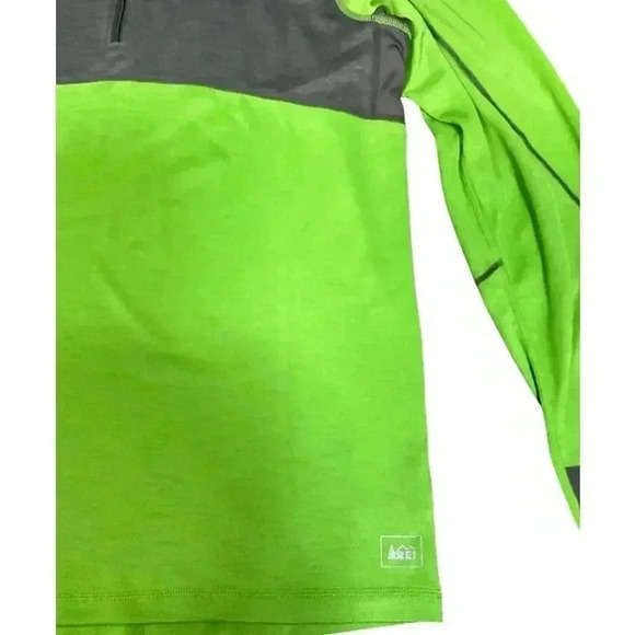 REI Co-op Men's Running Shirt Green and Gray Pullover Drift Size Large - Picture 3 of 9